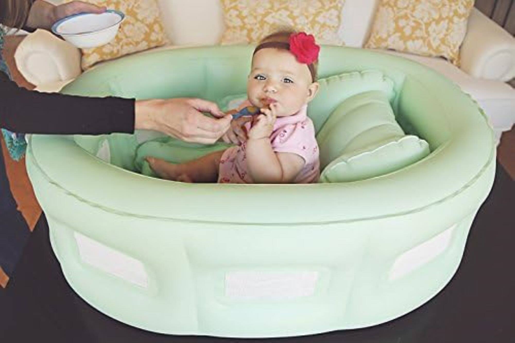 Room to Grow Green 4-in-1 Portable Inflatable Baby Bathinet